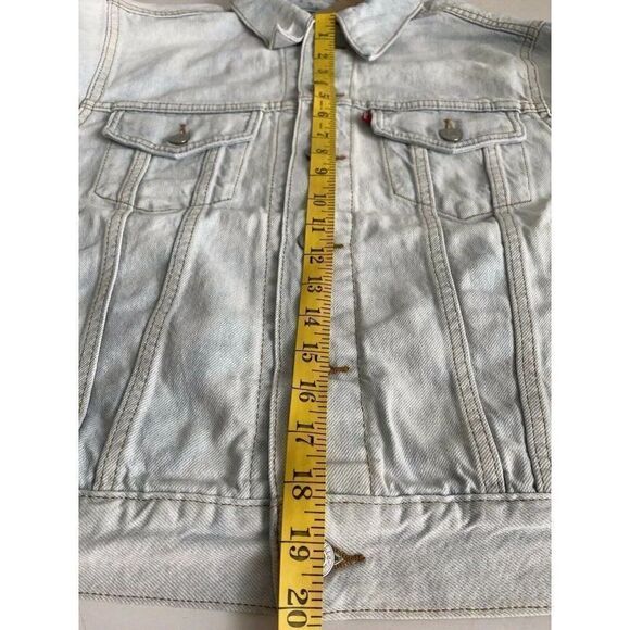 Levi’s Women’s 29944153 Embroidered Ex Boyfriend Jean Denim Trucker Jacket Sz S - Picture 10 of 11